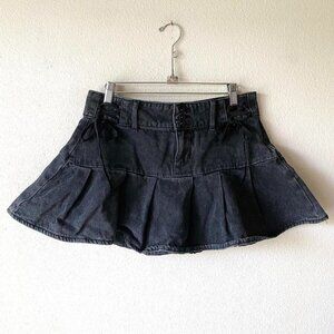 Social Collision Hot Topic Black Denim Micro Mini Skirt Women's XL